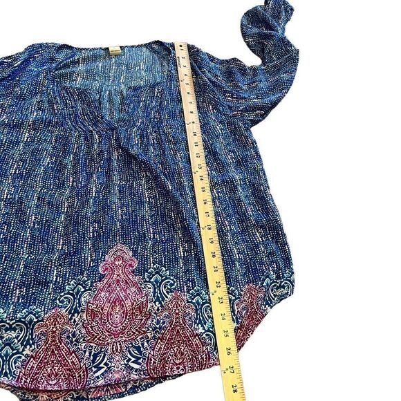 Lucky Brand Boho Blue and Pink Blouse. Size Large. Great Condition! - Picture 13 of 13